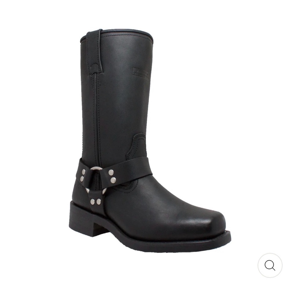 AdTec WOMEN'S Biker Boots 12" HARNESS BOOT- BLACK [SOFT TOE] Size 7 M